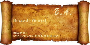Brusch Arvid névjegykártya